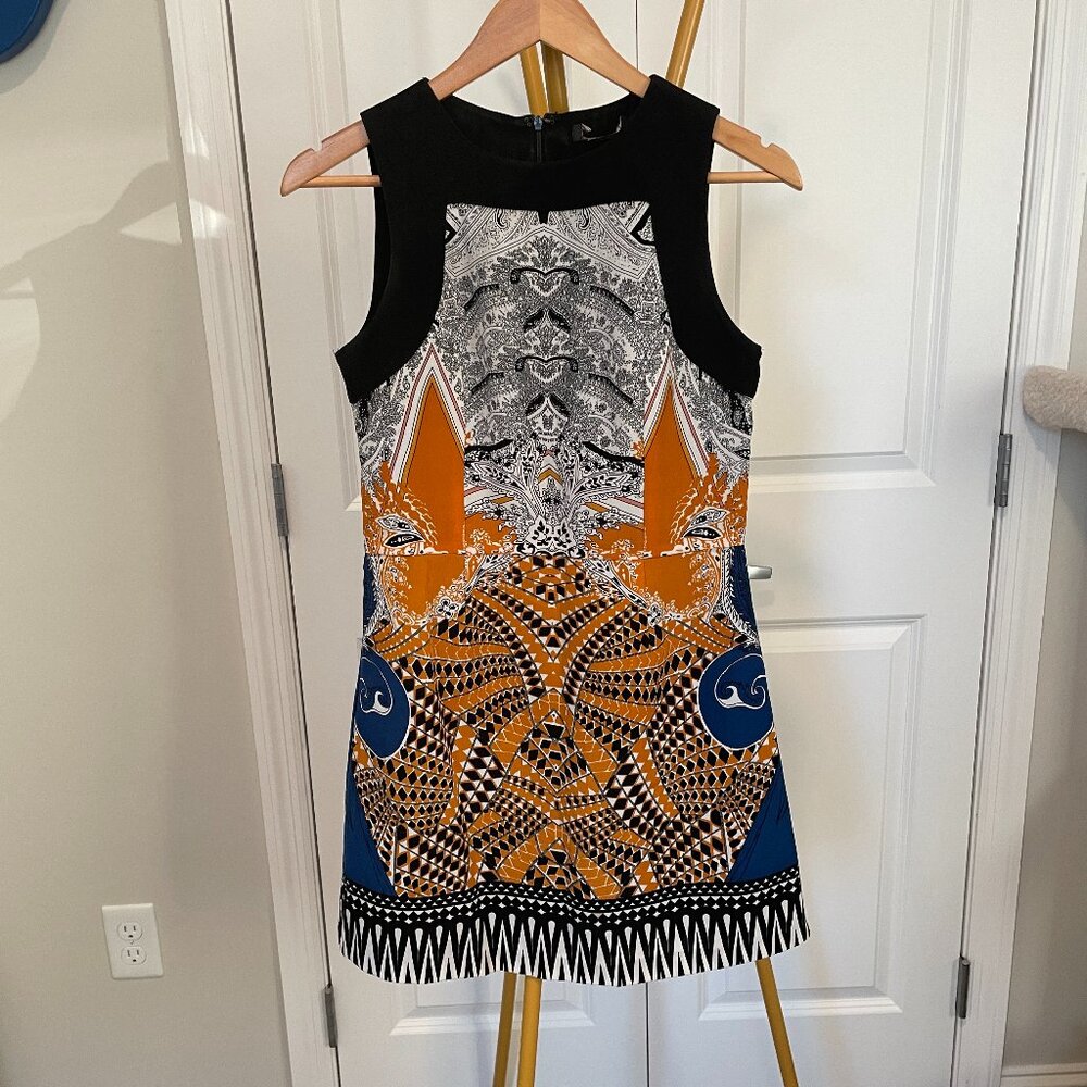 Abstract Print Mini Dress (Size 2)